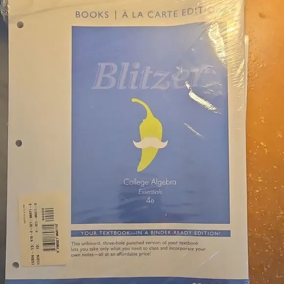Blitzer College Algebra Essentials A La Carte Edition Algebra Textbook